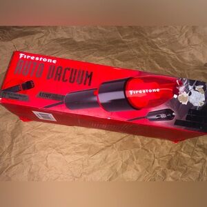 Firestone Auto Car Vacuum Cleaner Cleaning Space saver Portable High Power Red